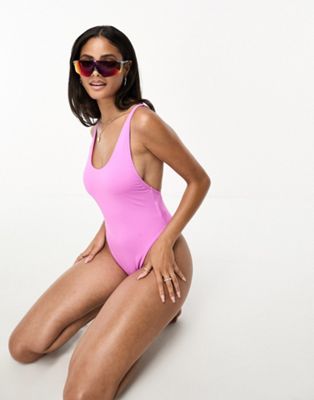 Speedo solid convertible swimsuit in Violet - ASOS Price Checker