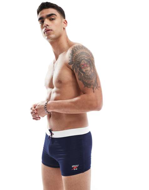 Speedo Swim – Einfarbige Aquashorts in Caban-Blau mit eckigem Schnitt - view 1