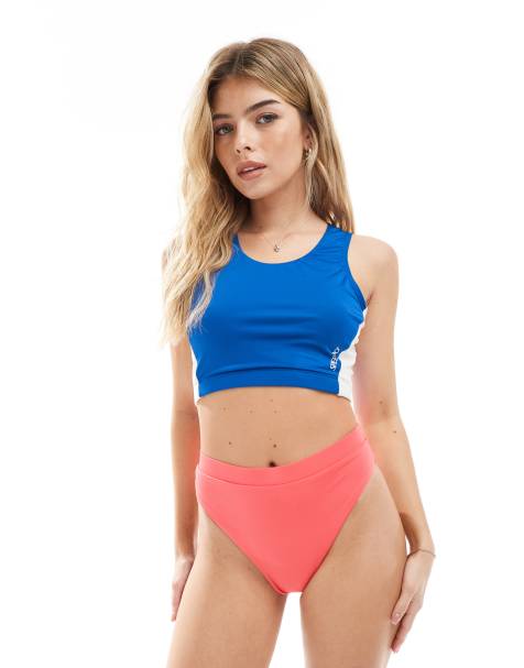 Speedo Swimsuit flu3nte solid high waisted bikini brief in coral sands