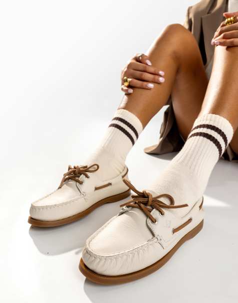 Sperry Authentic 2 eye boat shoe in white - view 1