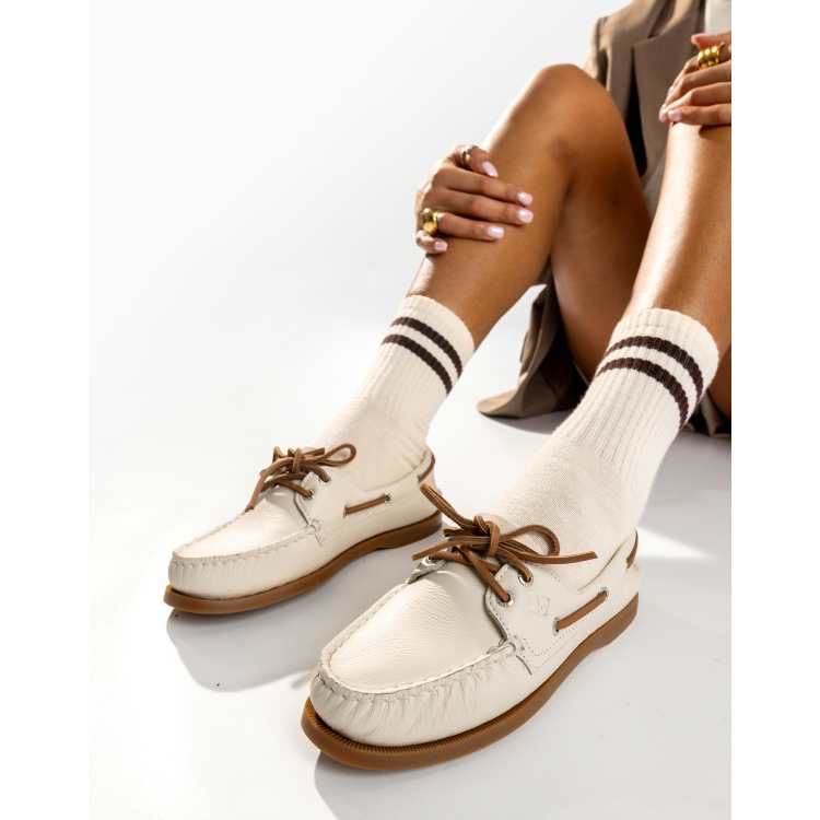Sperry Authentic eye boat shoe in white ASOS