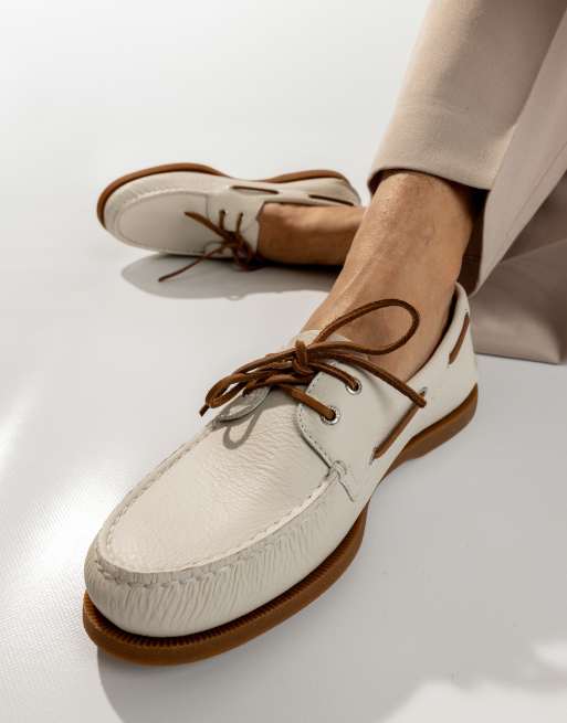 Sperry Authentic eye boat shoe in white ASOS