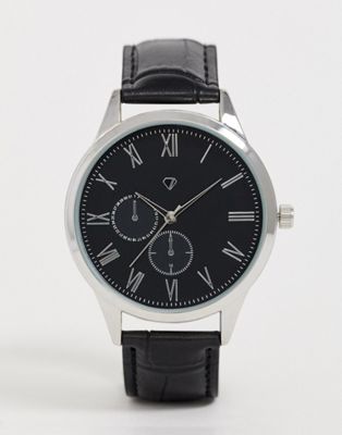 Spirit - Design chronograaf horloge in zwarte krok voor heren