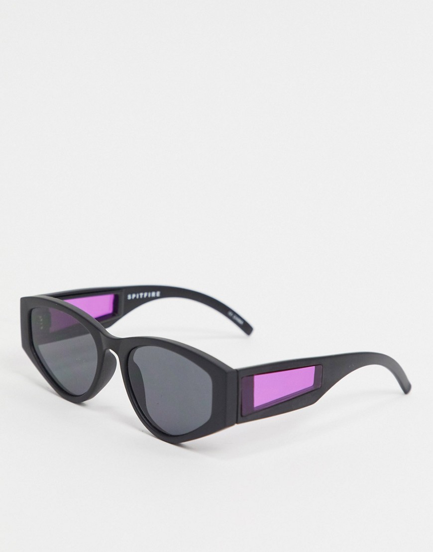 Spitfire Cobain oval sunglasses with side panel detail in black