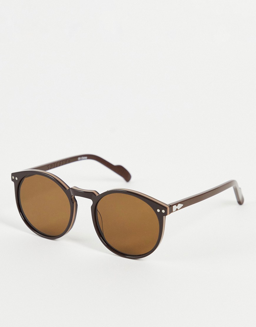 Spitfire - Cut Eighteen - Uniseks ronde zonnebril in bruin met bruine glazen
