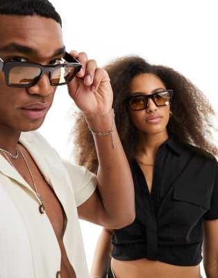 Spitfire Spitfire cut eighty two square sunglasses in black with tan lens