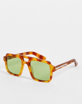 Spitfire Cut Fifty Eight sunglasses in havana green - ASOS Price Checker