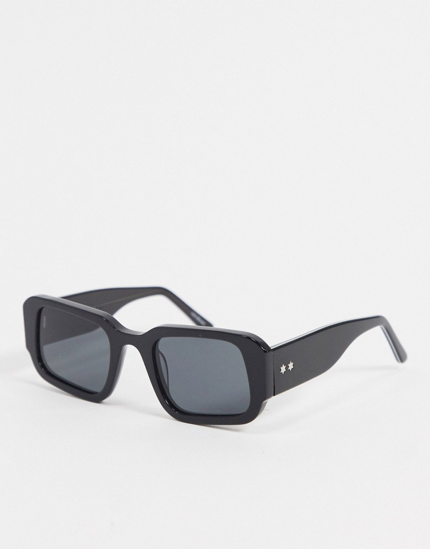 Spitfire Cut Five retro angled sunglasses in black