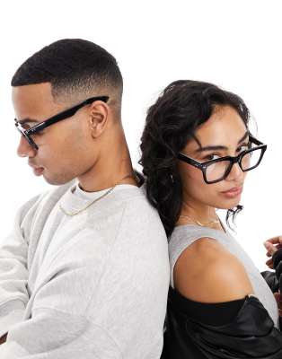 Spitfire Spitfire cut forty square clear lens glasses in black
