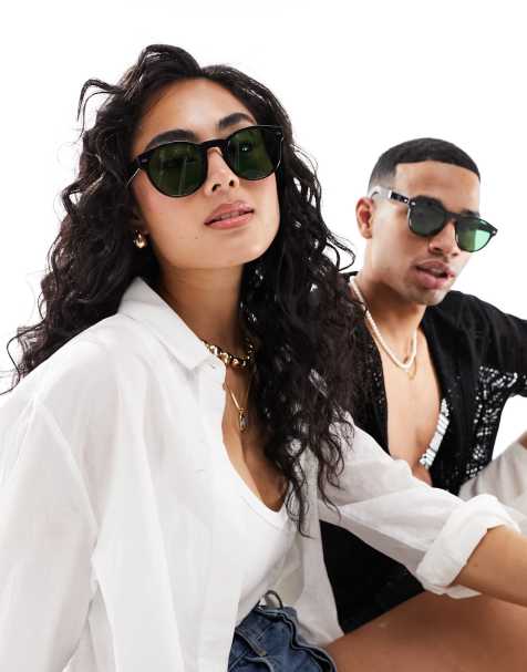 Spitfire – Cut Ninety – Runde Sonnenbrille in Schwarz mit grünen Gläsern - view 1