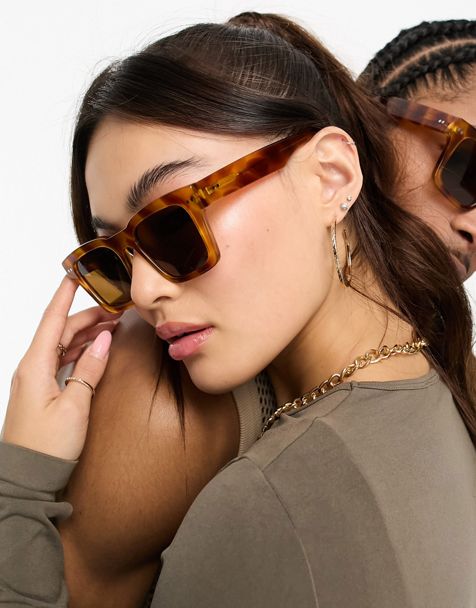 Mens Luxury Mod Rimless Block Lens Shield Oversize Sunglasses Tortoise  Brown 