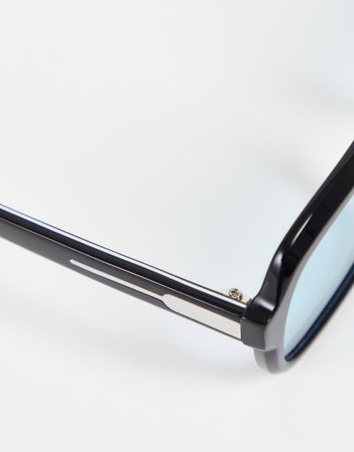 Spitfire - Cut Thirty Eight - Sorte firkantede solbriller med blå glas, 3 af 4