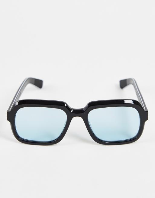 Spitfire - Cut Thirty Eight - Sorte firkantede solbriller med blå glas, 4 af 4