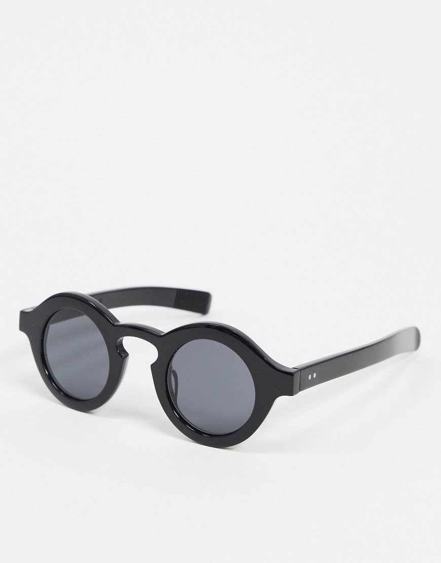 Spitfire Cut Twelve circular sunglasses in black