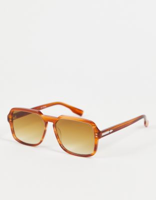 Lunettes De Soleil Vintage TWENTY Pour Enfant - Monture Jaune Et Noir, Verres Bruns, Branches 115mm