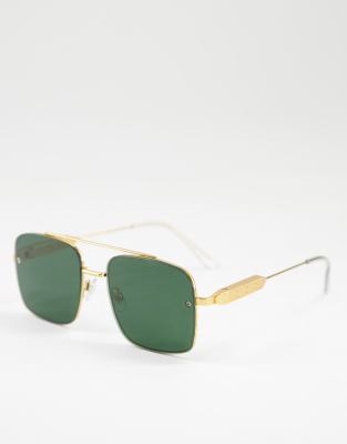 Spitfire Devon Weekender aviator sunglasses with green lens 115099970