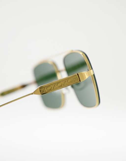Spitfire – Devon Weekender – Okulary przeciwsłoneczne typu aviator z zielonymi szkłami, 4 z 4