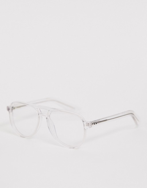 Spitfire electro aviator clear lens glasses in clear