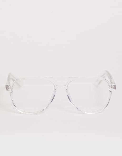 Lunette store aviateur transparente