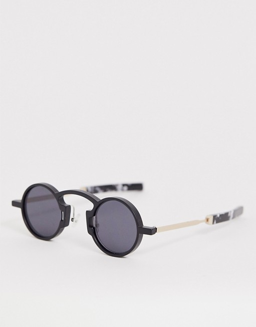 Spitfire euph round sunglasses in black