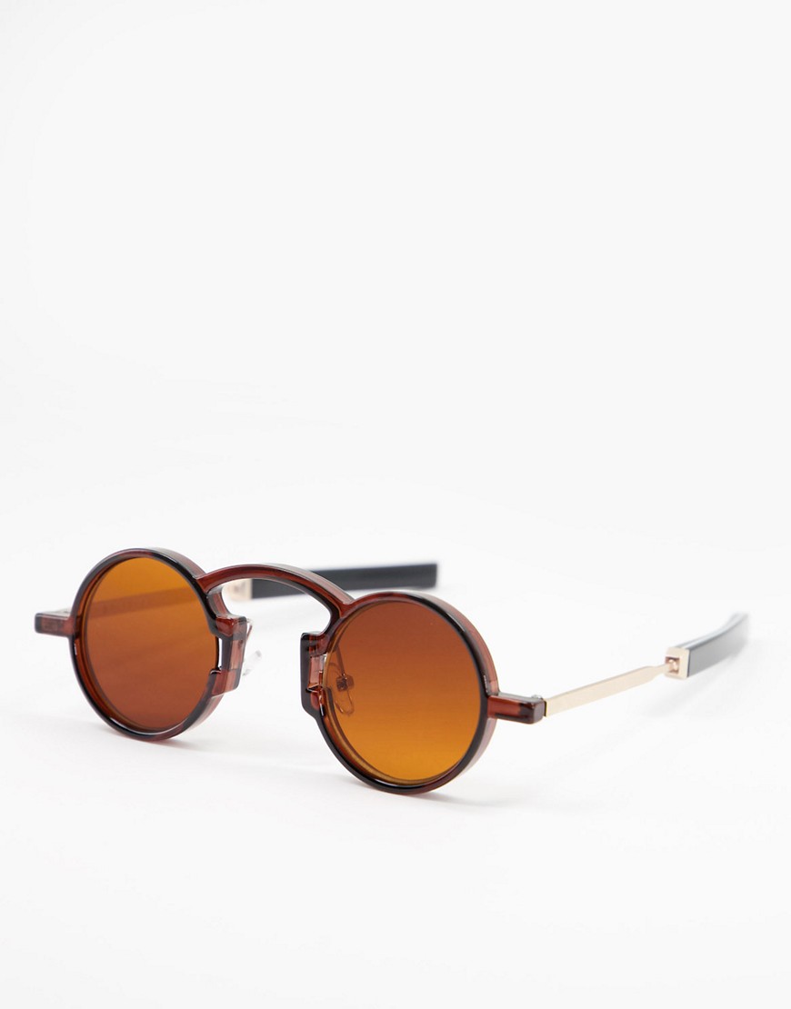 Spitfire - Euph - Uniseks ronde zonnebril in bruin met bruine glazen