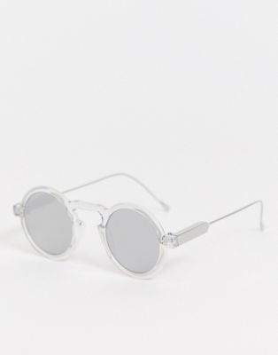 Spitfire - Lennon 5- Ronde zonnebril met doorzichtig montuur en gespiegelde glazen-Doorschijnend