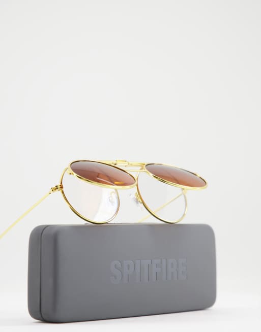 Spitfire Lennon Occhiali da sole rotondi ribaltabili color oro