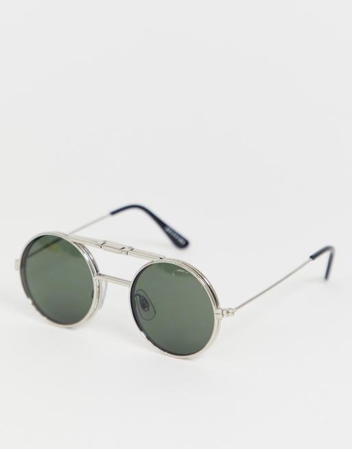 Spitfire Lennon round flip up sunglasses in green