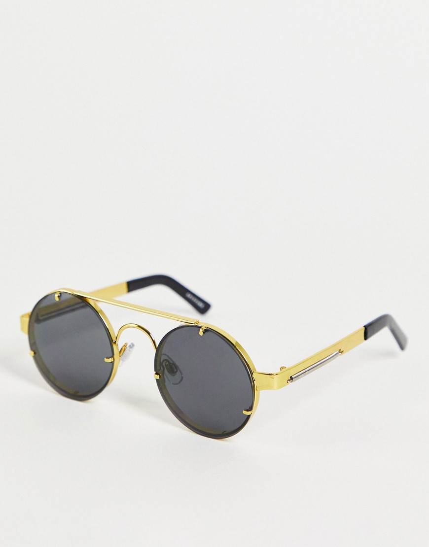 Spitfire Lennon2 unisex round sunglasses in gold with black lens