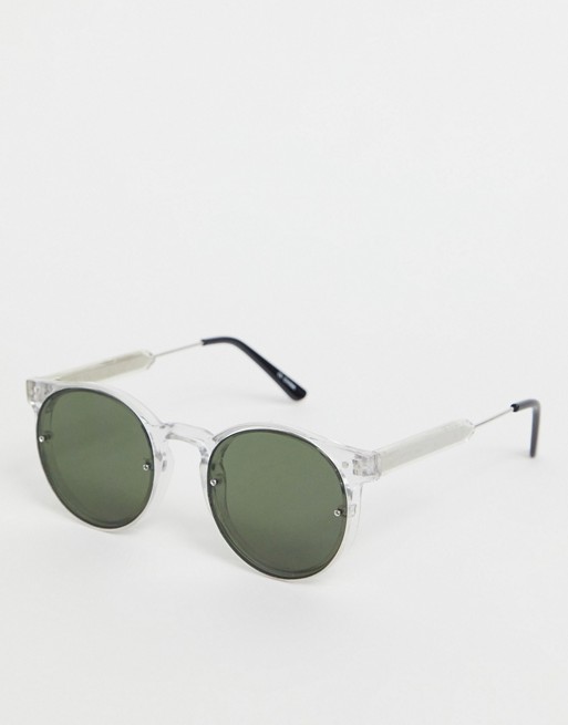 Spitfire Mens Post Punk round sunglasses in clear