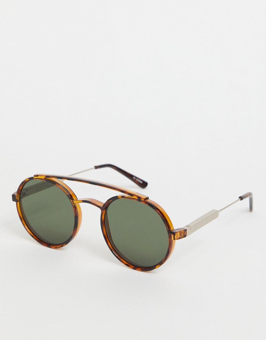 Spitfire Mens Stay Rad round sunglasses in brown tort