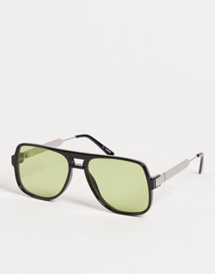 Spitfire Orbital sunglasses in black and green