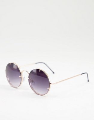 Spitfire Penelope oversized round sunglasses in gold