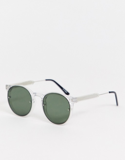Spitfire Post Punk round sunglasses in clear