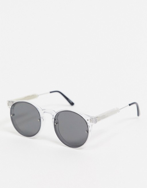 Spitfire Post Punk round sunglasses in clear