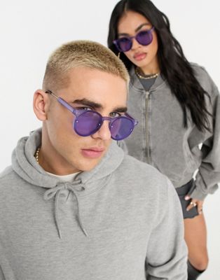 Spitfire Post Punk round festival sunglasses in lilac - exclusive to ASOS