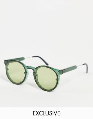 Spitfire Spitfire Post Punk unisex sunglasses with tonal lens in olive green - exclusive to ASOS