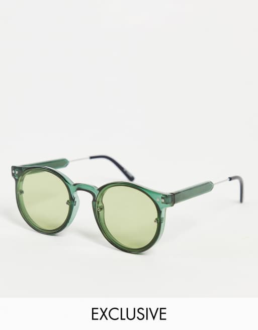 Spitfire - Post Punk - Unisex zonnebril in olijfgroen met glazen in dezelfde tint, Exclusief bij ASOS