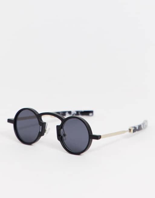 Spitfire – Runde, schwarze Sonnenbrille