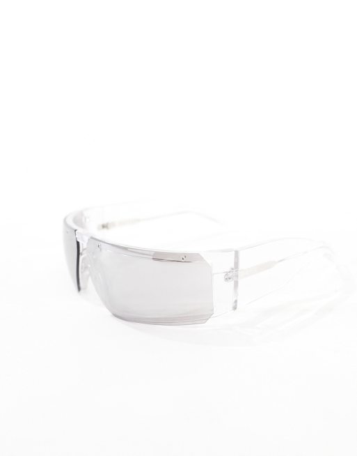 Spitfire saltash visor sunglasses in clear with silver lens ASOS