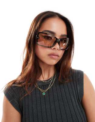 Spitfire Spitfire sirius-b oversized sunglasses in black with tan lens