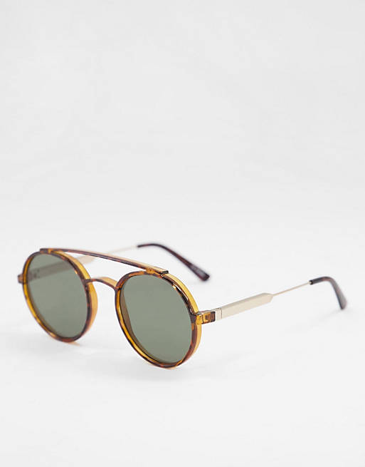 Spitfire - Stay Rad - Brune runde solbriller med skildpaddemønster