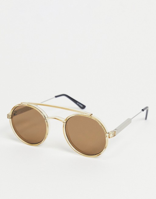 Spitfire Stay Rad unisex sunglasses in tan with brown lens