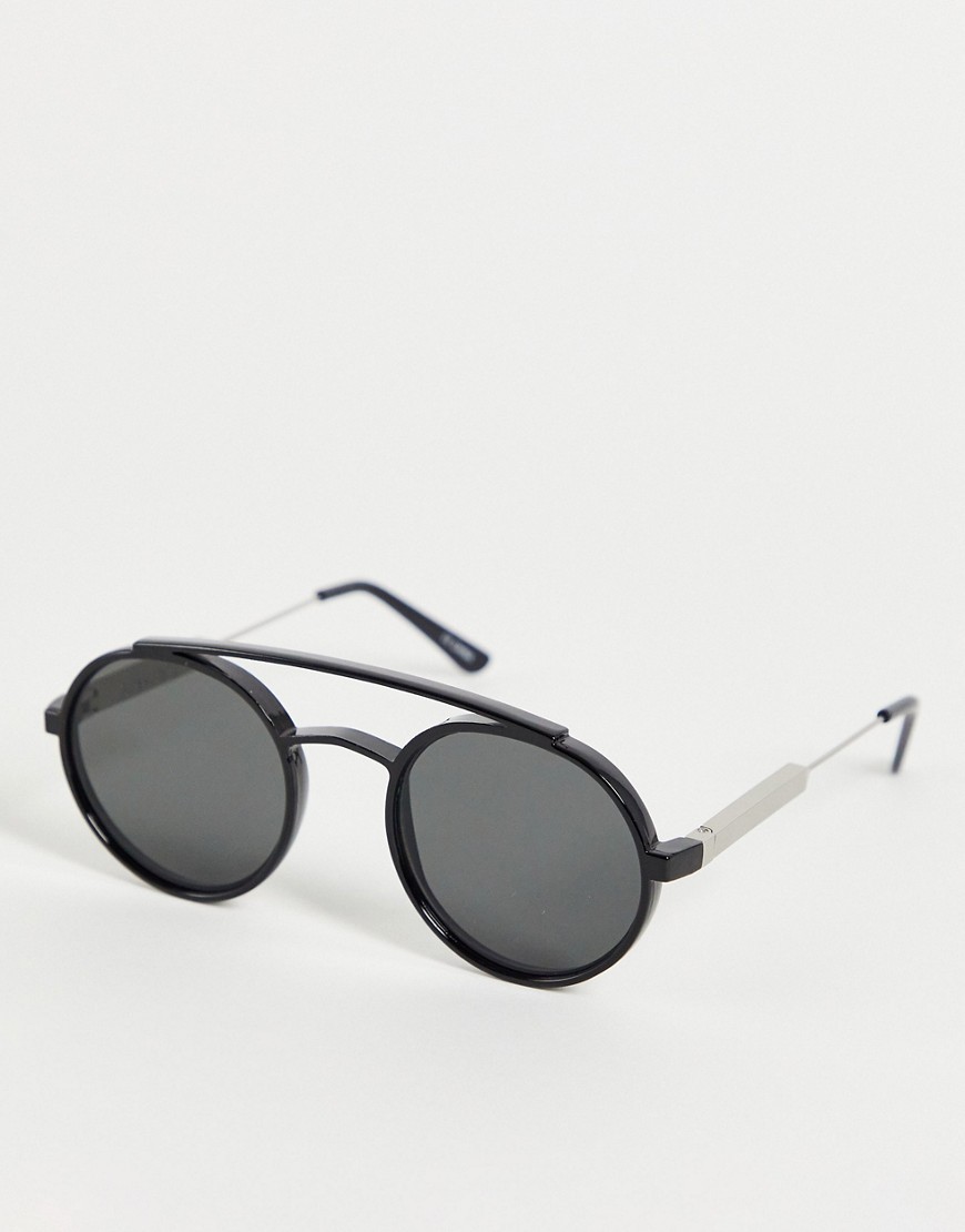 Spitfire Stay Rad womens round sunglasses in black