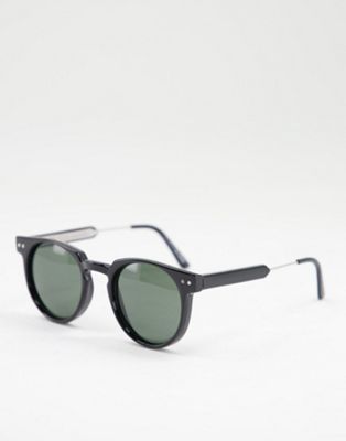 Spitfire Teddy Boy round sunglasses in black - ASOS Price Checker