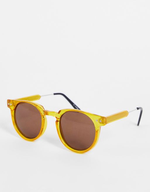 Spitfire – Teddy Boy – Runde Sonnenbrille in Retro-Gelb, exklusiv bei ASOS