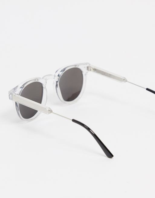 Spitfire Teddy Boy unisex round sunglasses in clear with blue