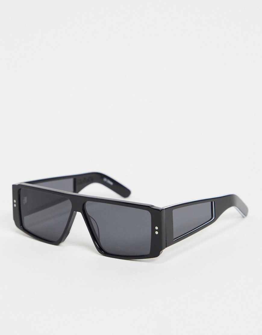 Spitfire – Teknoir – Svarta fyrkantiga solglasögon för män