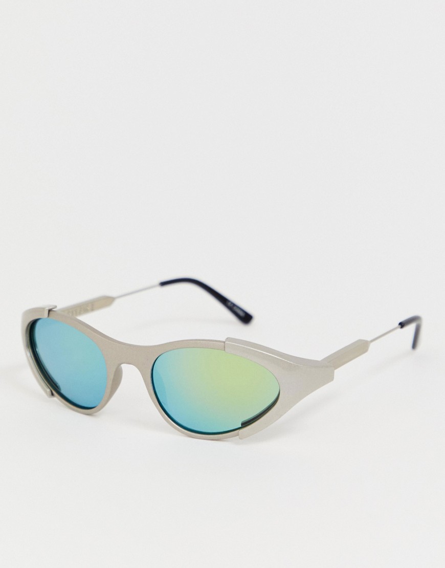 Spitfire wrap around round sunglasses in grey