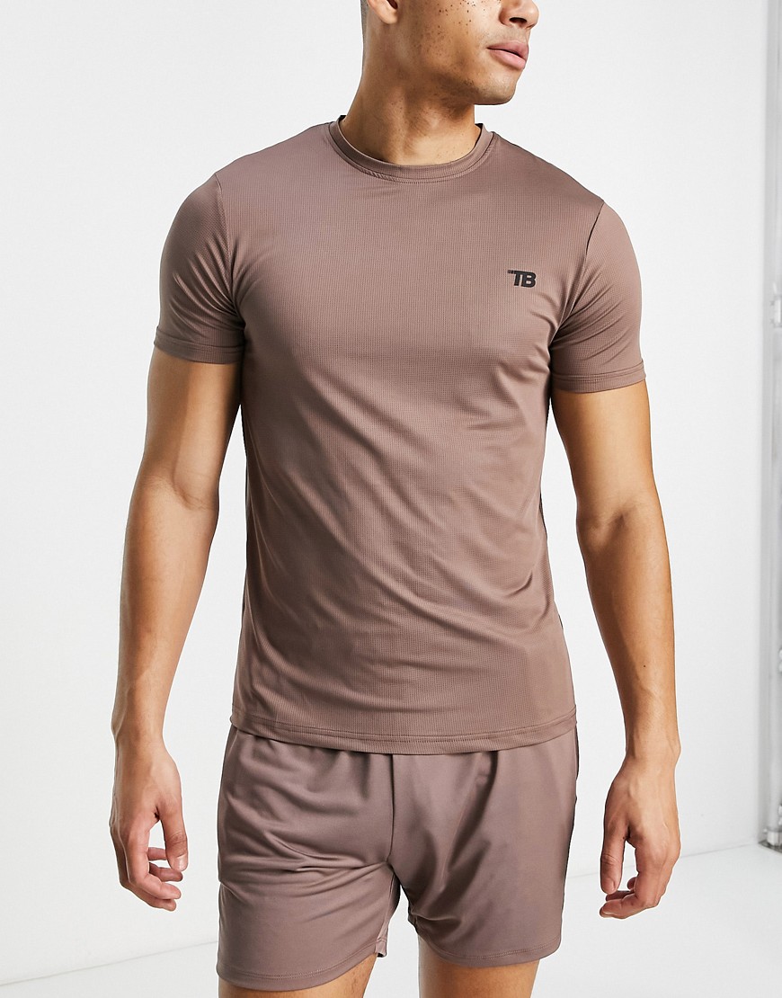 фото Спортивная футболка насыщенного серо-коричневого цвета threadbare active-коричневый цвет threadbare fitness